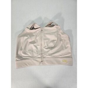 VFUS XX-Large Light Beige Zip Front Closure Adjustable‎ Strap Sports Bra